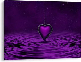 Tablou ci inima violetă (70x50 cm)