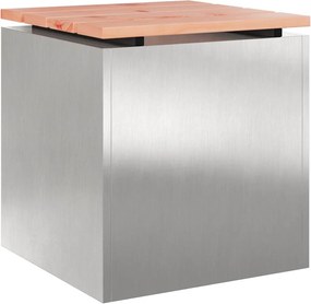 vidaXL Bancă de grădină Argintiu 40 x 40 x 43 cm Oțel inoxidabil