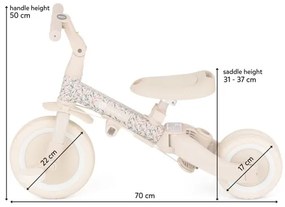 PETITE&MARS - Tricicletă pentru copii 5 în 1 TURBO LIMITED Pajiștea roz