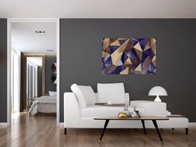 Tablou - 3D triunghiuri de lemn (90x60 cm)