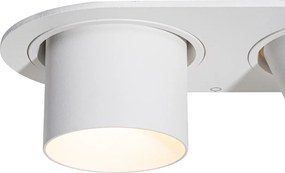 Set de 6 spoturi încastrate albe GU10 50mm cu 2 lumini - Installa