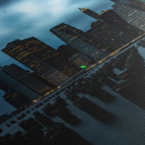 Tablou - Privire spre Zgârâie nori din New York (cu ceas) (90x30 cm)