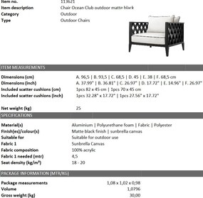 Fotoliu pentru interior si exterior Ocean Club, negru 113621 HZ