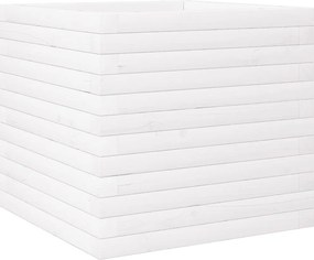 vidaXL Jardinieră de grădină, alb, 50x50x46 cm, lemn masiv de pin