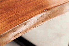 Masa din lemn de salcam cu rasina epoxidica albastra LIQUID 160cm