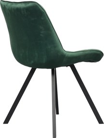 Scaun de luat masa, ţesătură Velvet verde închis/negru, SAMIRA