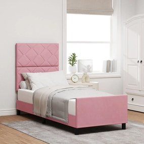 vidaXL Cadru de pat cu headboard Roz 80 x 200 cm Catifea