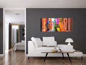Tablou cu străduță colorata italiană (120x50 cm)