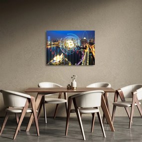 Tablou pe sticlă - Orașul investițiilor (70x50 cm)