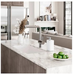 Dozator de săpun lichid alb din oțel 473 ml Pulse – simplehuman