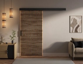 Ușă glisantă Perion – 96x1.6x205 cm – Stejar Wotan / Negru
