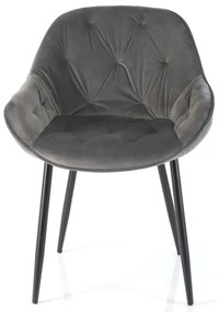 Scaun de bucaterie Cornelia, gri închis