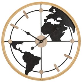 Ceas de perete cu harta lumii, 60 cm