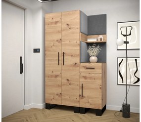 Set mobilier pentru hol Amanda 6 (Stejar artisan + gri închis). 1085905