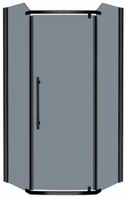 Cabină de duș pătrată Prato fără cădiță 90x90x190cm - profil negru, sticlă grafit