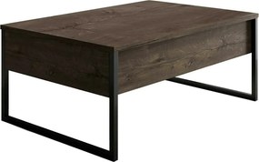 Masuta cafea Luxe, nuc/negru, PAL/metal, 90x60x40 cm