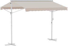 Outsunny Markiză de grădină de sine stătătoare cu braț pliat și manivelă, terasă, alb crem, 3x3 m | Aosom Romania