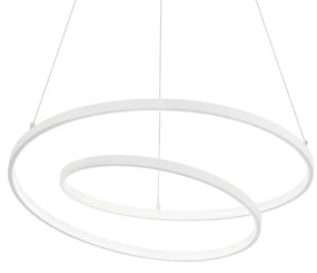 Lustra LED suspendata design modern circular OZ SP D80 ON-OFF BIANCO