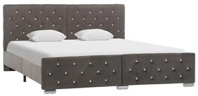 286833 vidaXL Cadru de pat, gri, 160 x 200 cm, catifea