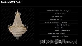 Lustra Imperial Lux cristal Bohemia L15 552/23/1-A, 3-P