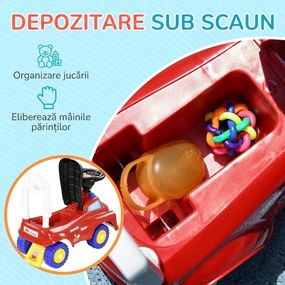 AIYAPLAY Mașină de Jucărie Per Copii 18-36 Luni a Acționare Manuală, Roșu | Aosom Romania