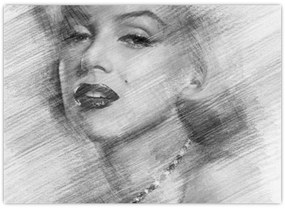 Tablou pe sticlă - Portretul lui Marilyn Monroe (70x50 cm)