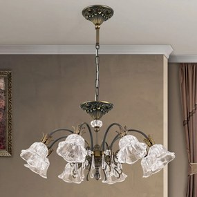 Candelabru cristal design lux LA BOHEME D-72cm 8L old patina