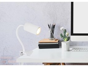 Veioza, lampa de birou cu clema design modern Robby alb