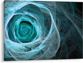 Tablou - Abstract trandafir albastru cu fundal negru (70x50 cm)