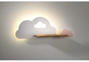 Aplică LED cu raft pentru copii CLOUD LED/5W/230V alb/roz