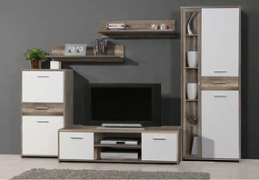 BIBLIOTECA MODE,256.9X52.7X183.1 CM,CULOARE STEJAR ANTIC/ALB,PAL