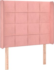 vidaXL Tăblie de pat cu aripioare, roz, 93x16x118/128 cm, catifea