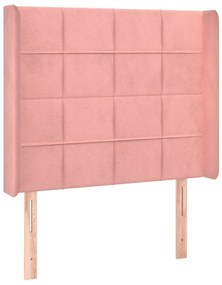 3119621 vidaXL Tăblie de pat cu aripioare, roz, 93x16x118/128 cm, catifea
