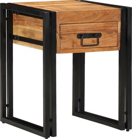 vidaXL Masă laterală cu sertar 40 x 40 x 50 cm Lemn Solid de Acacia