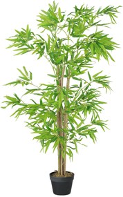 Outsunny Bambus artificial 1,20 înălțime m realist de Bambus cu Tulpini Reale - Ghiveci inclus Negru Verde | Aosom Romania