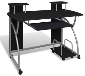 20054 vidaXL Birou mobil pentru computer, Negru