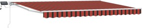 vidaXL Cadru manual de marchiză cu LED-uri Portocaliu și negru 5 x 3 m