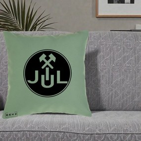 Perna Personalizata JUL Jiul Lupeni Fotbal, 40x40 cm, Verde, Husa Detasabila, Perna Inclusa, BEKZ®