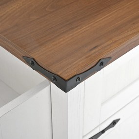 Insulă de bucătărie cu blat rabatabil, Alb | Aosom Romania