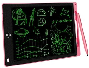 Tableta interactiva 25 cm,pentru copii,scris si desenat,Roz