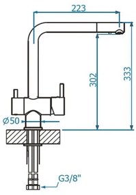 ALVEBaterie de chiuvetă ALVEUS 1139808 AGUILA 33,3 cm negru