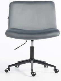 HR150K Scaun Grafit din Catifea cu Bază Neagră
