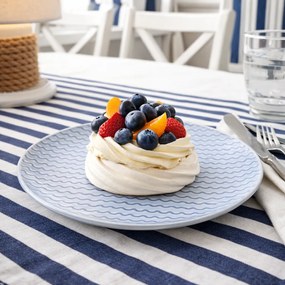 Farfurie de desert din gresie Ripples, 21 cm