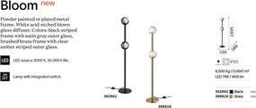 Lampadar LED modern BLOOM PT2 NERO
