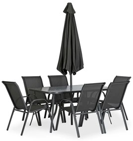 JAKS Mobilier din ratan negru Nebraska