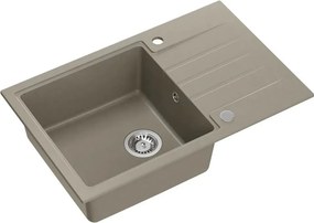 Chiuveta compozit incastrata Quadron Pop Peter 111 bej inchis 78x50 cm