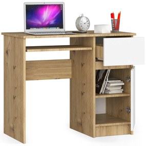 Masă PC Bhaskar (Stejar artisan + Alb) (D). 1070878