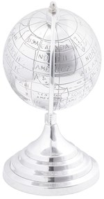 vidaXL Sculptură glob, argintiu, 16.5x14x26 cm, aluminiu