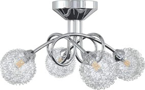 vidaXL Plafonieră cu abajururi cu plasă sârmă pentru 4 becuri LED G9