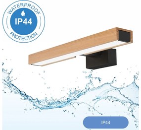 Aplică LED pentru oglindă de baie Brilagi WOODY MIRROR LED/8W/230V IP44 stejar/negru